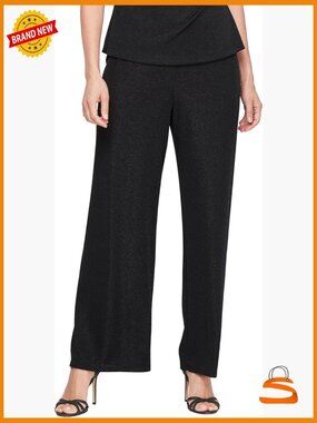 Drapey Metallic Knit Straight Leg Pant, Shiny Party & Wedding Dress Pants